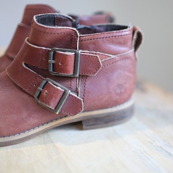 TIMBERLAND earthkeepers savin hill double buckle brown leather ankle boots 7 - Picture 8 of 9